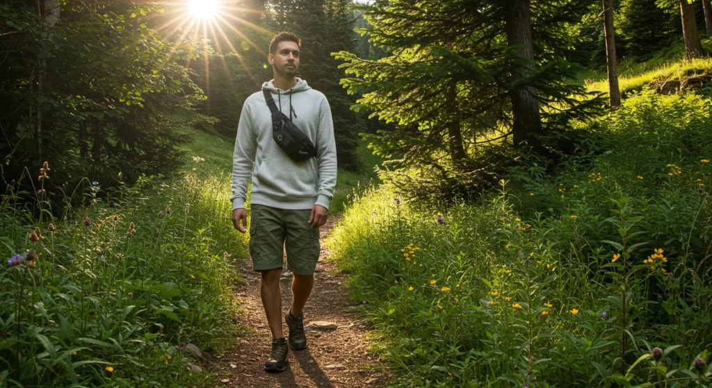 Man wearing modern cargo shorts styled with a trendy summer outfit — combining fashion-forward, functional, and warm-weather-ready pieces for a versatile 2025 men’s look.