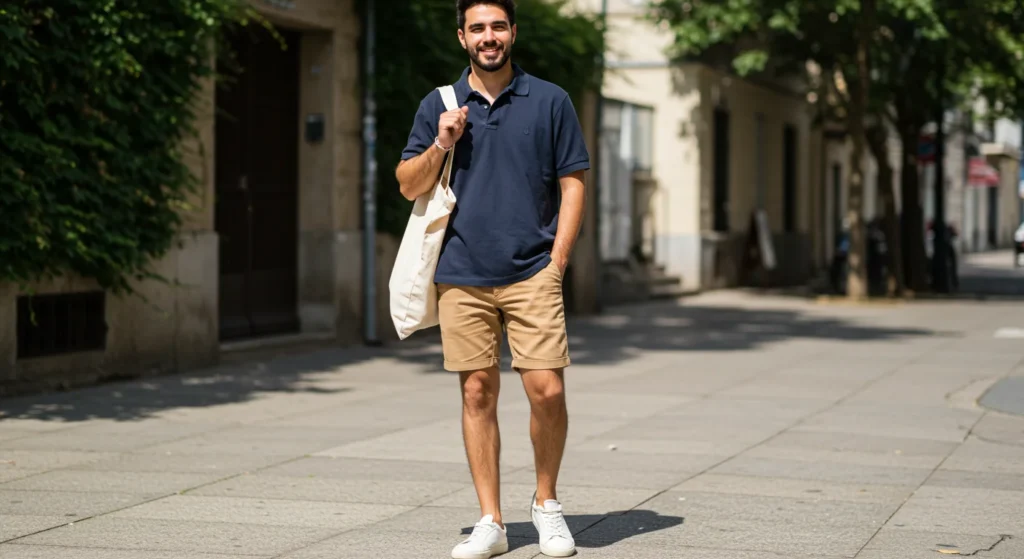 Stylish men’s summer outfits for 2025 featuring lightweight shirts, tailored shorts, relaxed trousers, and breathable fabrics for a cool and modern warm-weather look.