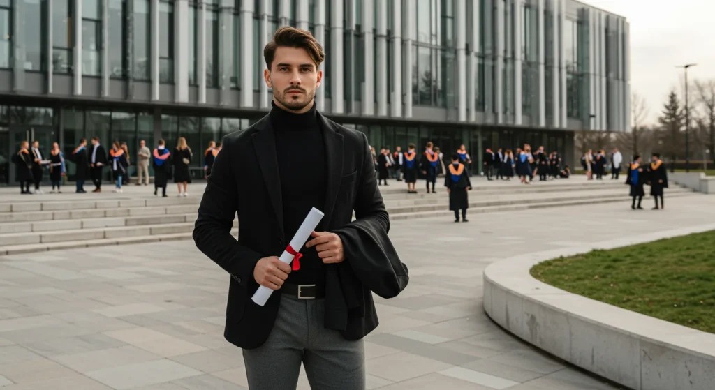 Top 10 graduation outfits for men in 2025 featuring stylish suits, sharp casual looks, and ceremony-ready attire for modern male graduates.